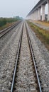 Converging railway tracks Royalty Free Stock Photo