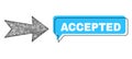 Shifted Accepted Chat Bubble and Linear Arrow Right Icon