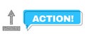 Shifted Action! Chat Balloon and Hatched Pull Up Icon