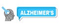 Misplaced Alzheimer`S Chat Frame and Hatched Brain Tool Icon