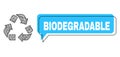 Shifted Biodegradable Chat Frame and Network Recycle Icon