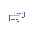 Conversation bubble text speech line icon. Communicate discussion forum Royalty Free Stock Photo