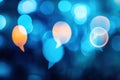 Conversation Bubbles on Vibrant Blue Abstract Backdrop Royalty Free Stock Photo