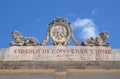 THE CONVERSATION CIRCLE IN RAGUSA. Royalty Free Stock Photo