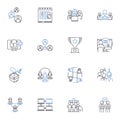 Conversation and discourse line icons collection. Dialogue, Communication, Debate, Chat, Interchange, Banter, Discussion
