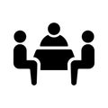 Conversation, discussion, meeting icon. Black vector graphics