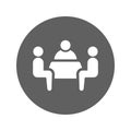 Conversation, discussion, meeting icon. Gray vector graphics