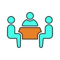 Conversation, discussion, meeting icon. Simple color design