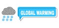 Misplaced Global Warming Chat Frame and Network Rain Cloud Icon Royalty Free Stock Photo
