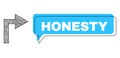 Shifted Honesty Speech Balloon and Linear Turn Right Icon