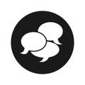 Conversation icon flat black round button vector illustration Royalty Free Stock Photo