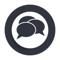 Conversation icon flat vector round button clean black and white design concept isolated illustration Royalty Free Stock Photo