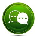 Conversation icon glassy green round button illustration Royalty Free Stock Photo