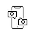 Black line icon for Conversation, gossip and dialogue