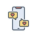 Color illustration icon for Conversation, gossip and dialogue