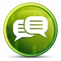 Conversation icon spring bright natural green round button illustration Royalty Free Stock Photo