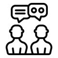 Conversation icon with two people and speech bubbles Royalty Free Stock Photo