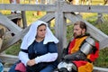 Conversation knight and his lady before the battle