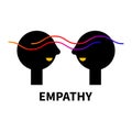 Conversation logo. Empathy abstract icon with wave