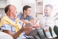 Conversation between male generations Royalty Free Stock Photo