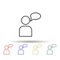 conversation multi color style icon. Simple thin line, outline vector of web icons for ui and ux, website or mobile application Royalty Free Stock Photo