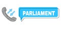 Misplaced Parliament Chat Cloud and Net Mesh Phone Talking Icon