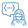 conversation protesting woman doodle icon hand drawn illustration Royalty Free Stock Photo
