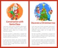 Conversation with Santa, Decorative Christmas Tree Royalty Free Stock Photo