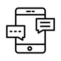 Conversation thin linet vector icon