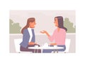 Conversation between two girlfriends. Gossip. Friends chatting. Communication between two women in a cafe Royalty Free Stock Photo