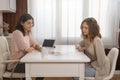 Conversation of two young women in a nutrition consultation Royalty Free Stock Photo