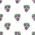 Creepy Zombies Motif Seamless Pattern Illustration