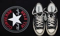 Converse All Stars black with white Chuck Tailor text