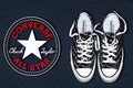 Converse All Stars black with white Chuck Tailor text