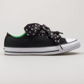 Converse Chuck Taylor All Star Big Eyelets OX black, green and white sneaker Royalty Free Stock Photo