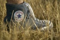 Converse shoes in grass