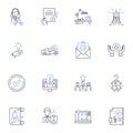 Conversion and action line icons collection. Convert, Engage, React, Optimize, Click, Respond, Purchase vector and