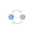 Conversion, exchange, currency, money, trade two color blue and gray icon
