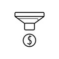 Conversion . funnel and money icon Royalty Free Stock Photo