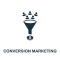 Conversion Marketing vector icon symbol. Creative sign from seo and development icons collection. Filled flat Conversion Marketing Royalty Free Stock Photo