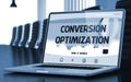 Conversion Optimization Concept on Laptop Screen. 3D. Royalty Free Stock Photo