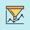 Conversion rate. Digital marketing concept illustration, flat design linear style banner.