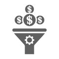 Conversion, rate, filter icon. Gray vector sketch Royalty Free Stock Photo