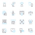 Conversion rate linear icons set. Optimization, Analytics, Revenue, Traffic, Testing, Engagement, Audience line vector