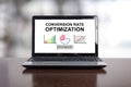 Conversion rate optimization concept on a laptop Royalty Free Stock Photo