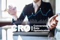 Conversion rate optimization, CRO concept and lead generation. Royalty Free Stock Photo