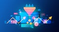 Conversion Rate Optimization and User Experience Optimization - CRO and UXO - Conceptual Illustration Royalty Free Stock Photo