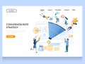 Conversion rate strategy vector website landing page design template