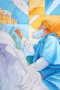 Conversion of Saul depicted through colorful art highlighting his transformative journey Royalty Free Stock Photo
