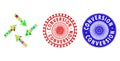 Conversion Scratched Seal Stamps and Centripetal Arrows Collage of New Year Symbols